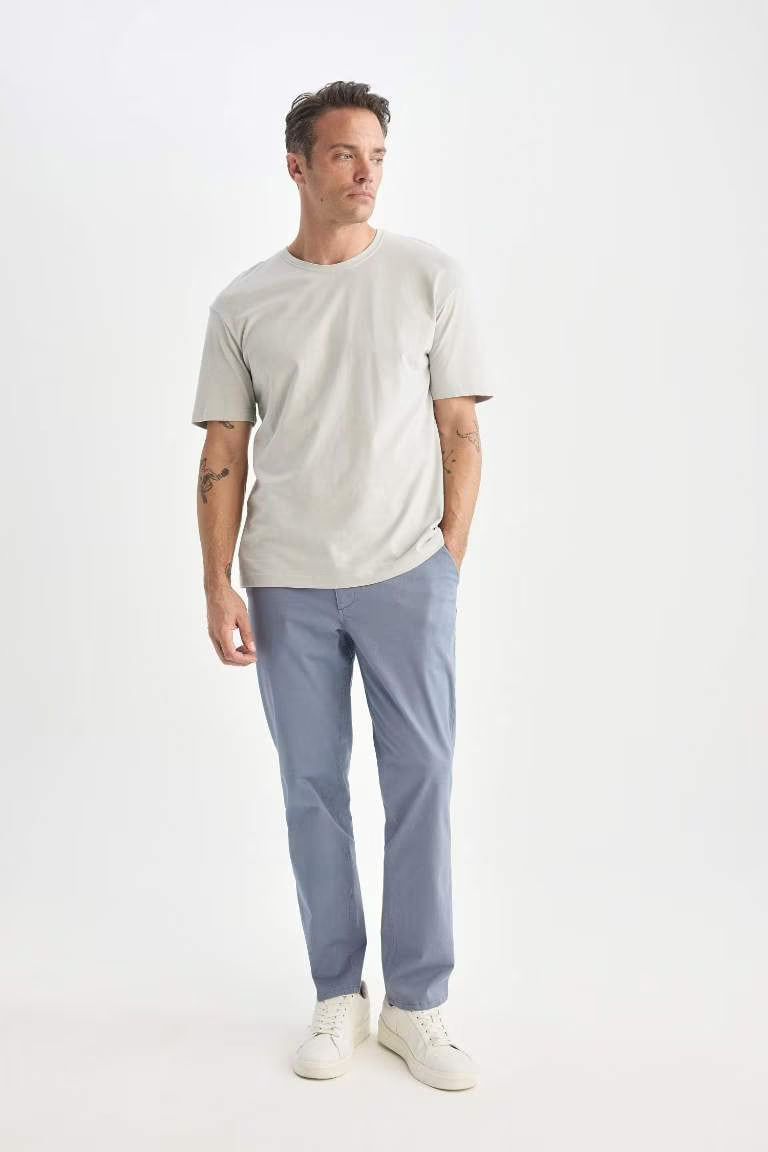 Super Skinny Hem Gabardine Trousers - - Channel Blue