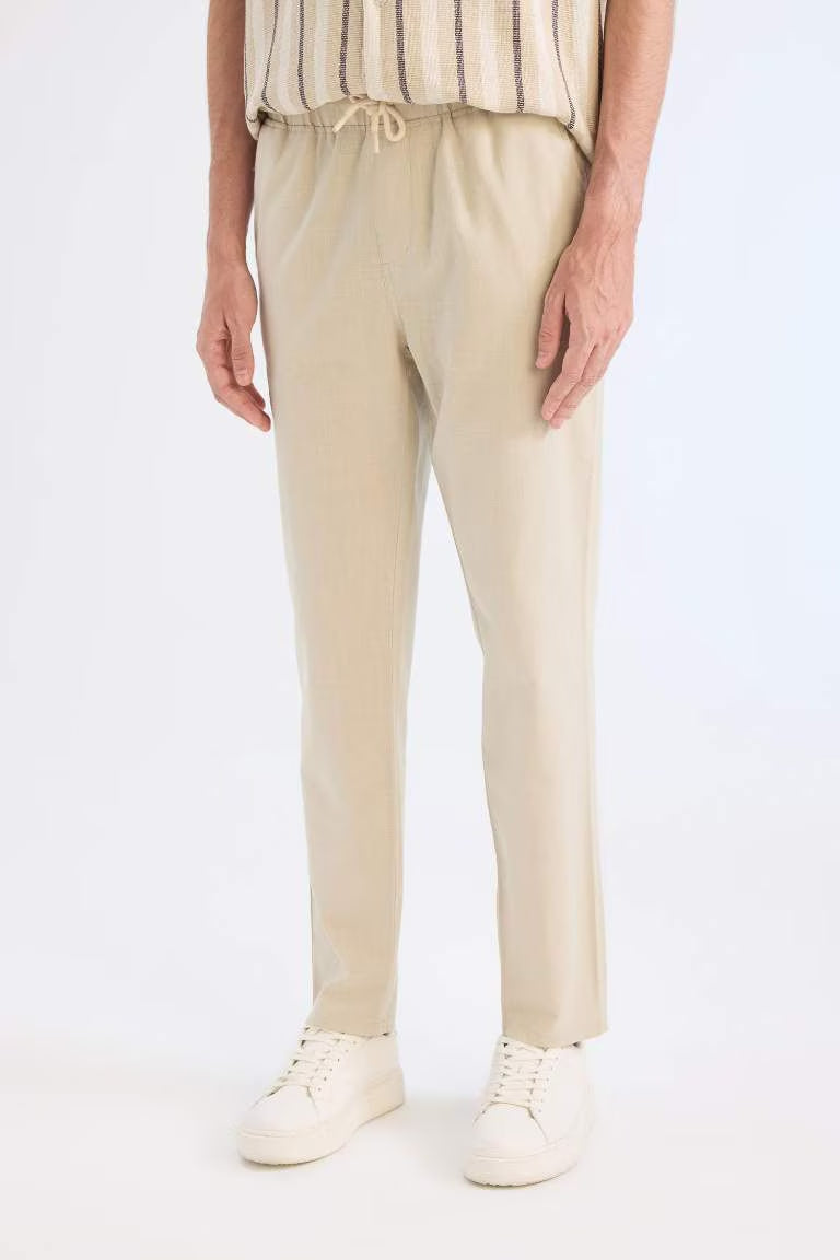 jogger Super Skinny Hem Cotton Trousers - - Sand