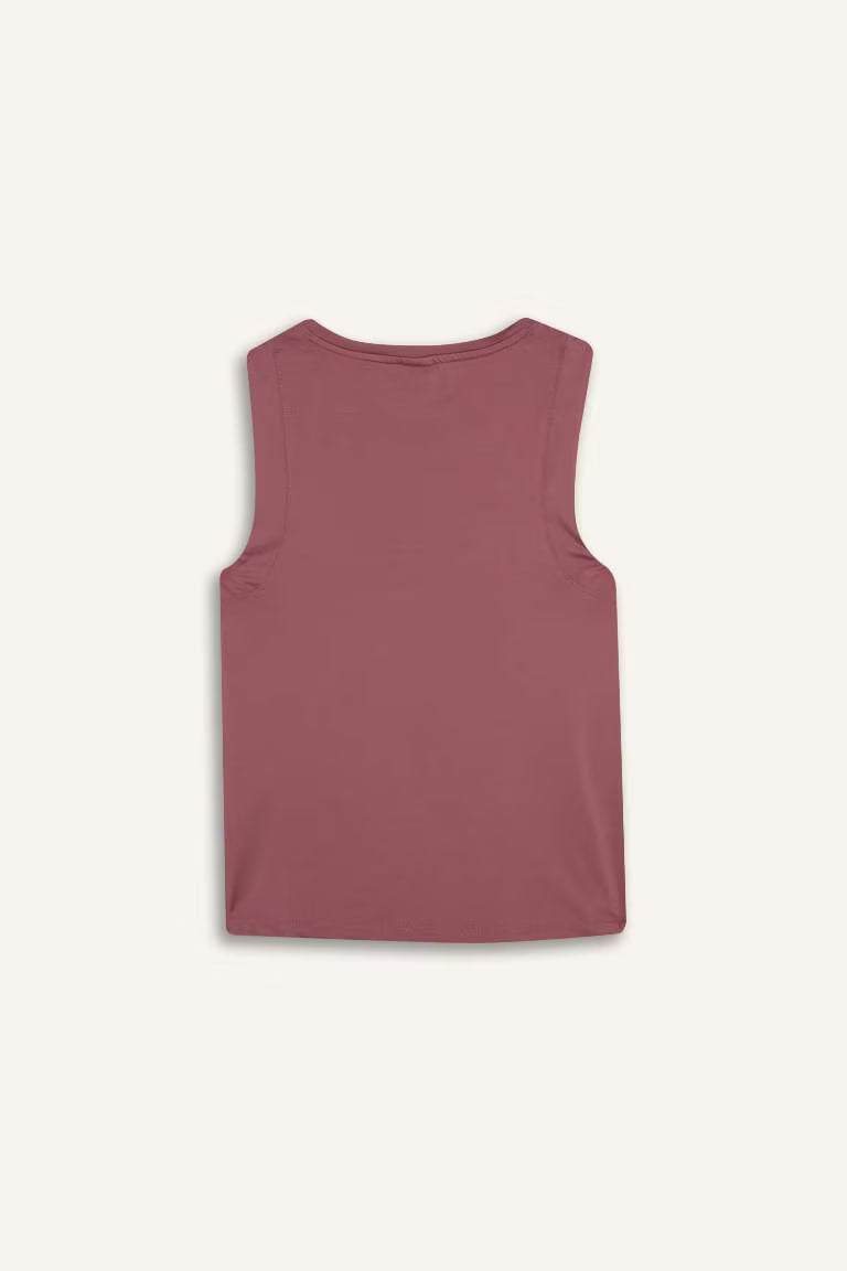 Regular Fit Crew Neck Sleeveless Tank Top - -