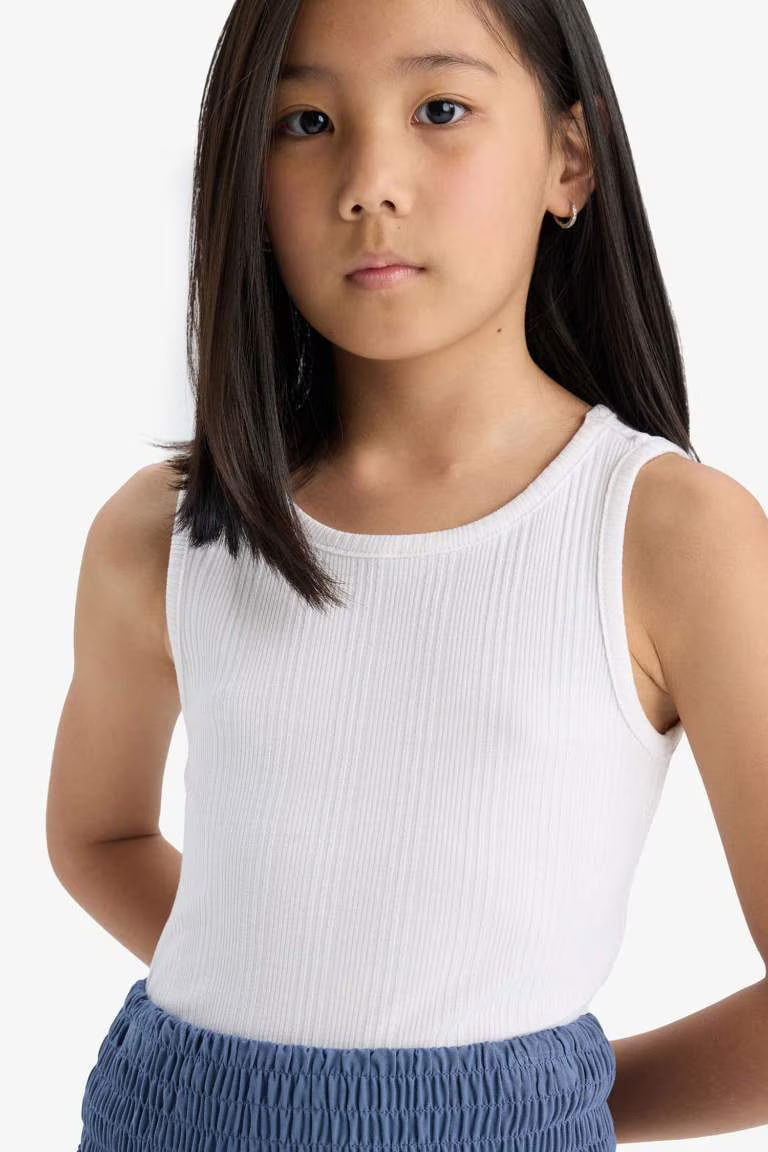 Girl Slim Fit Basic Camisole Tank Top - - White