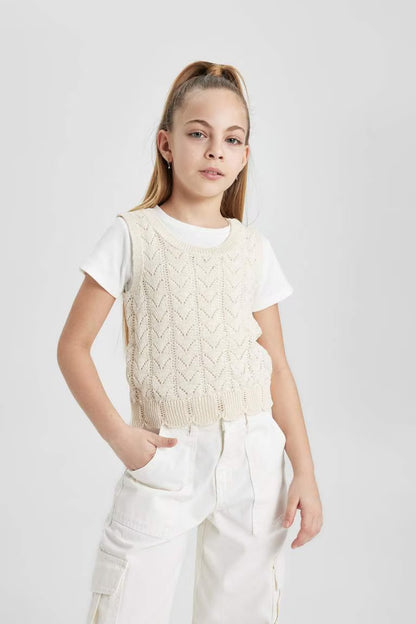 Girl Crew Neck Undershirt - -