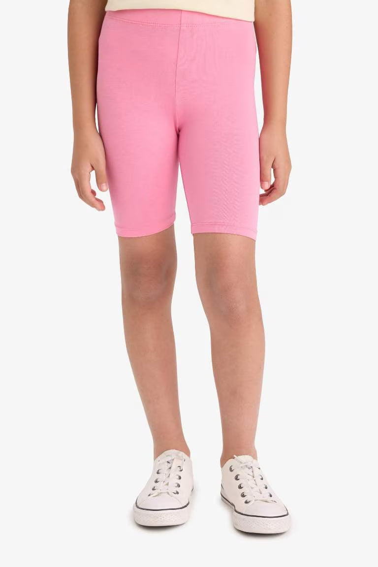 Girl Biker Short Leggings - - Pink