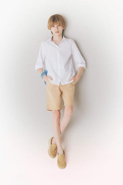 Boy Regular Fit Linen Look Shirt - -