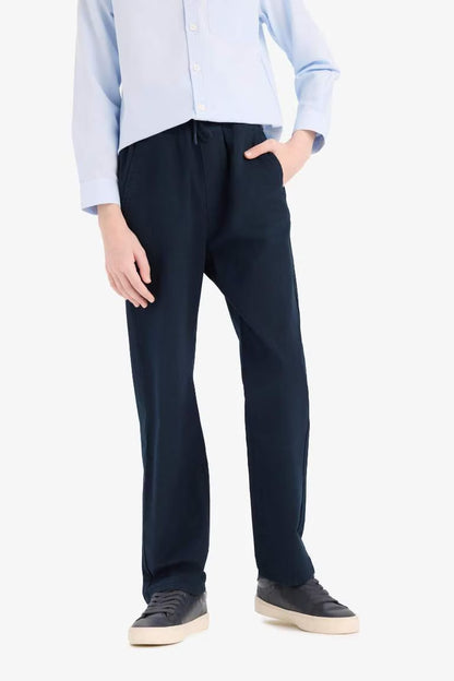 Boy Regular Fit Straight Leg Gabardine Pants - -