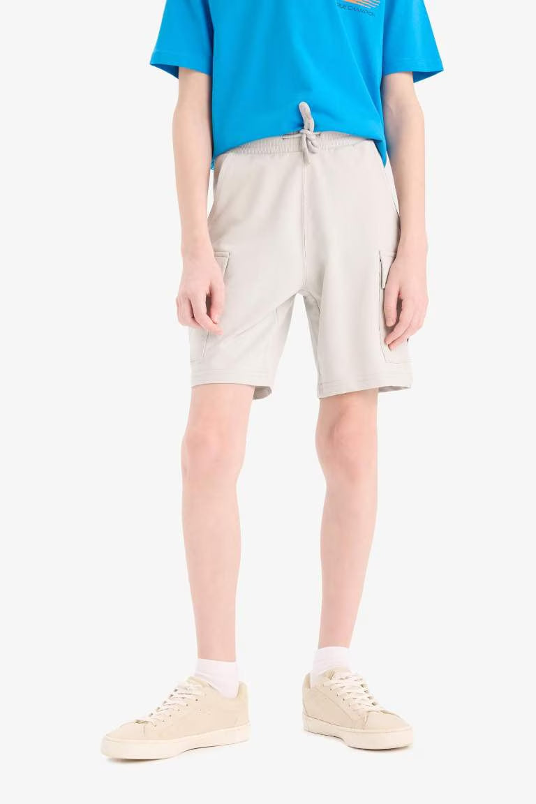 Boy Cargo Pocket Shorts - - stone