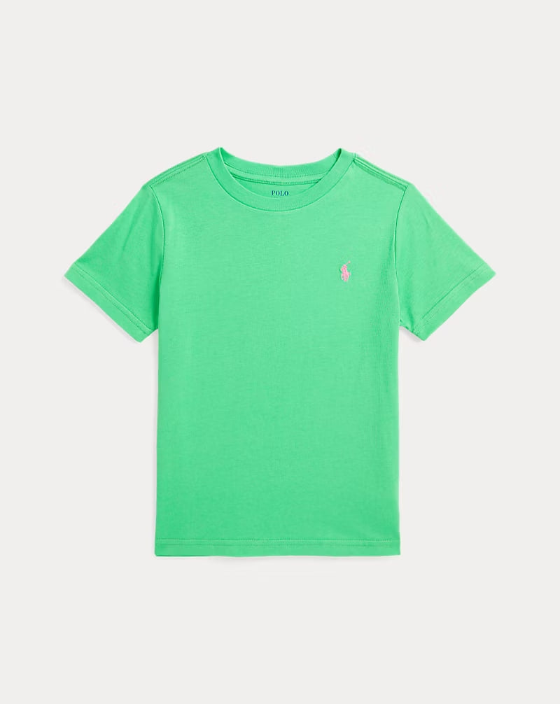 Cotton Jersey Crewneck Tee - - Green