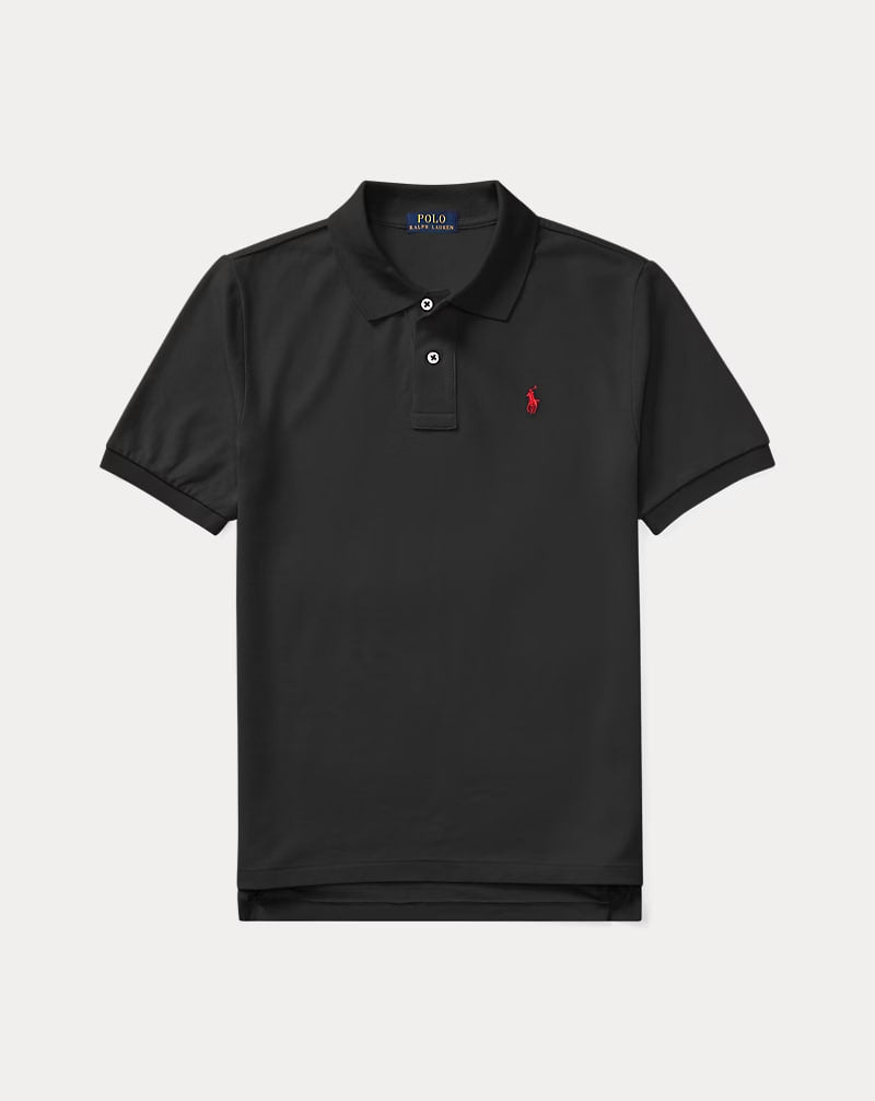 The Iconic Mesh Polo Shirt 8-20 - - Black