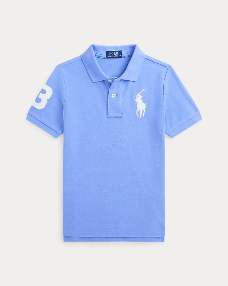 Big Pony Cotton Mesh Polo Shirt 2-7 - - Blue
