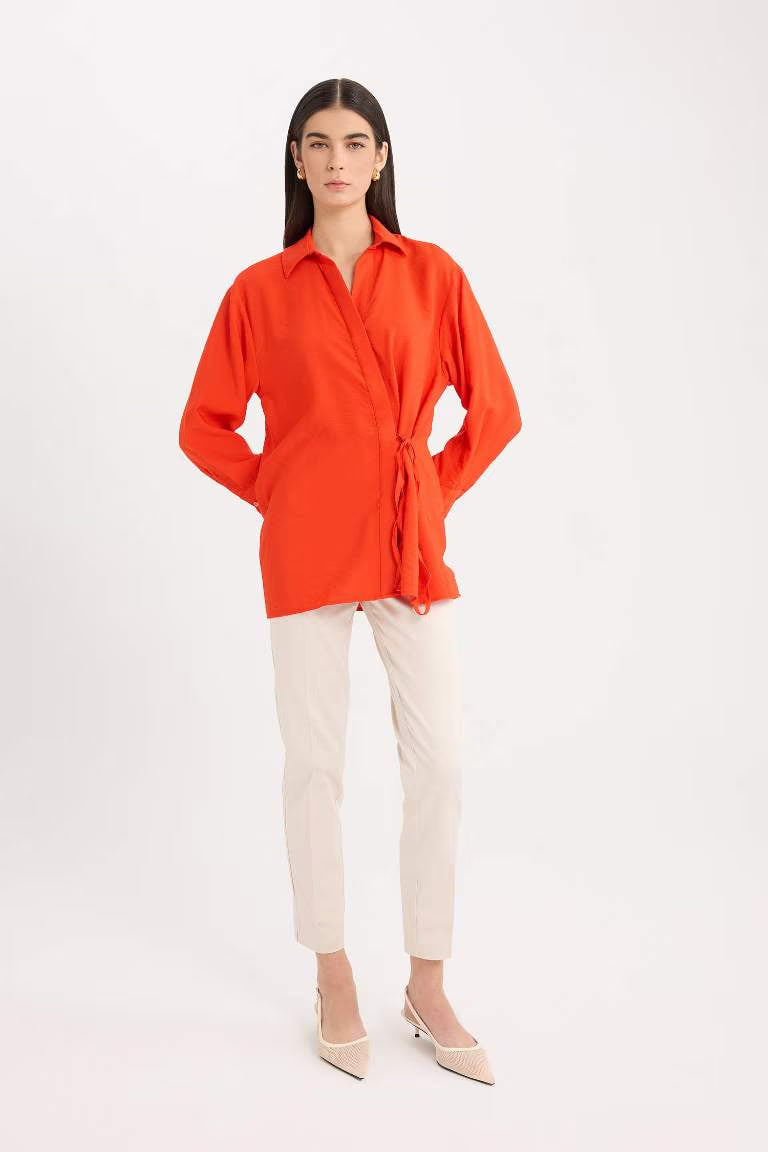 Valentina Sigaret Normal Waist Straight Leg Satin Trousers - - Dune Beige