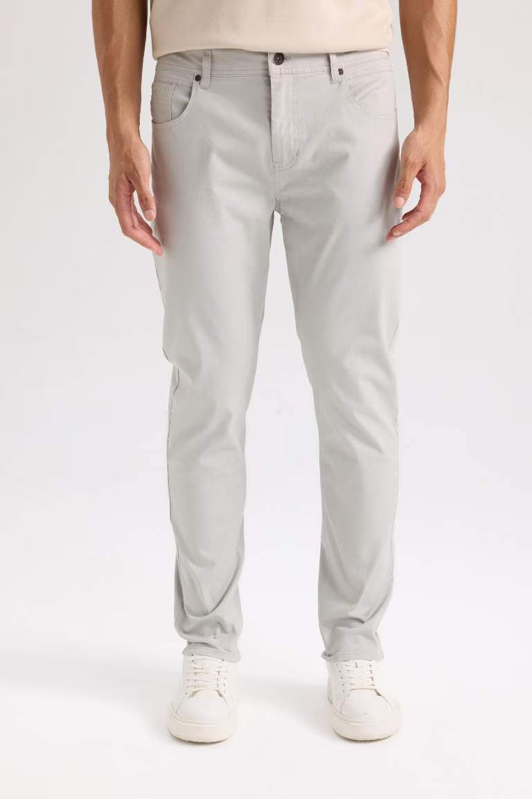 Super Skinny Hem Gabardine Trousers - - Gray