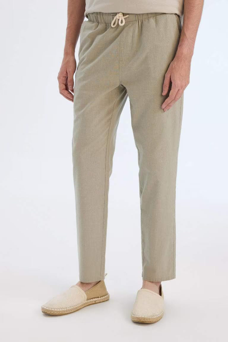 jogger Super Skinny Hem Cotton Trousers - - khaki