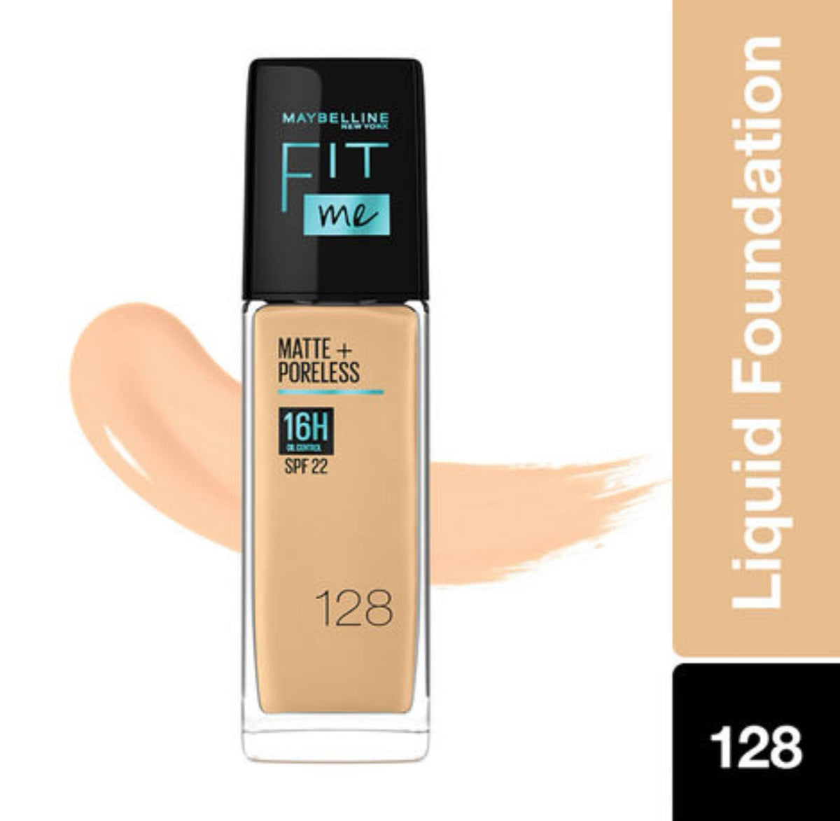 Maybelline New York Fit Me Matte + Poreless Liquid Foundation SPF 22 - - 128
