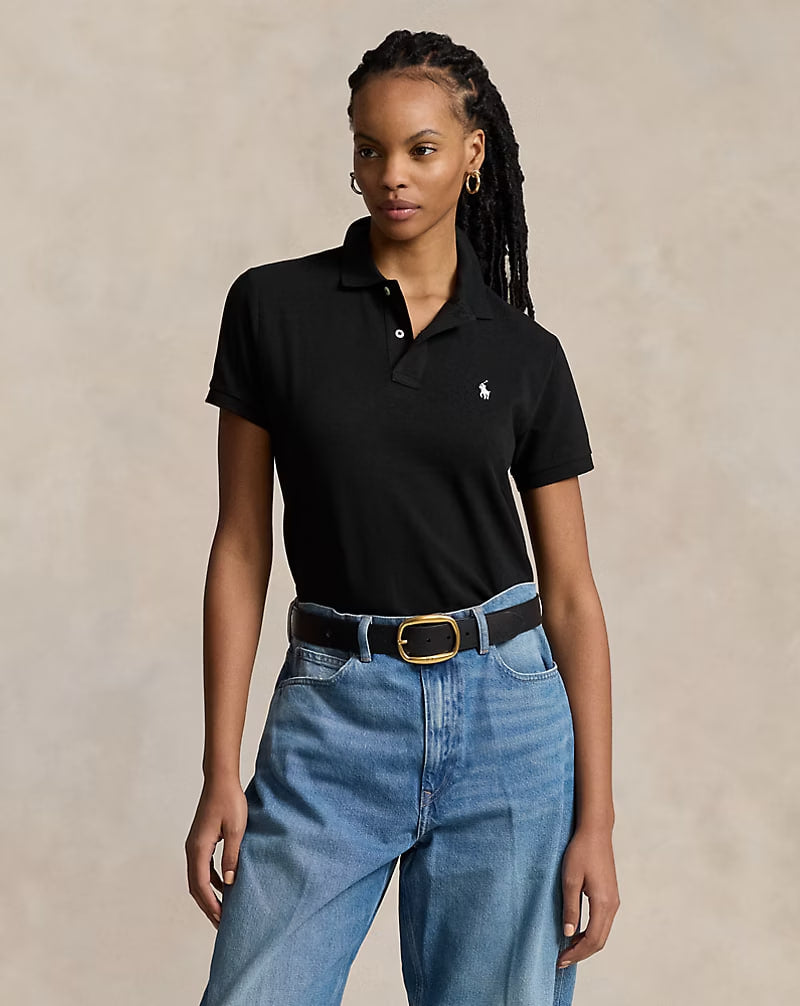 The Iconic Classic Fit Mesh Polo Shirt - - Black