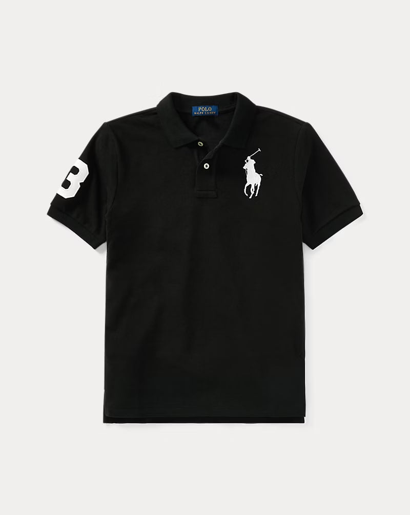 Big Pony Cotton Mesh Polo Shirt 8-20 - - Black