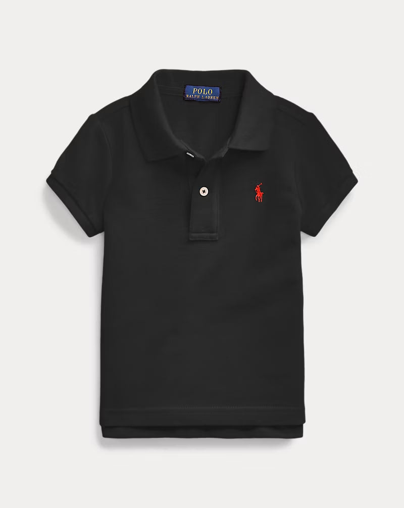 Cotton Mesh Polo Shirt 2-6 - - Black