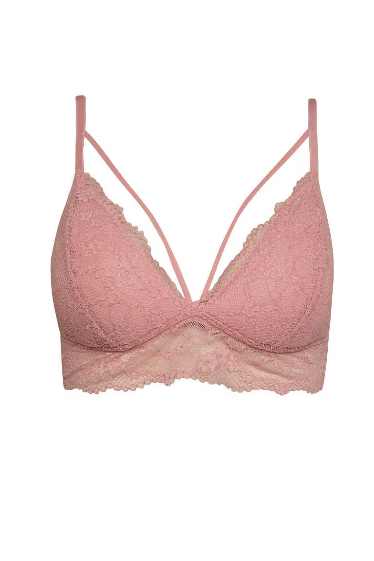 Fall in Love Padded Lace Red Bralette - - Rose