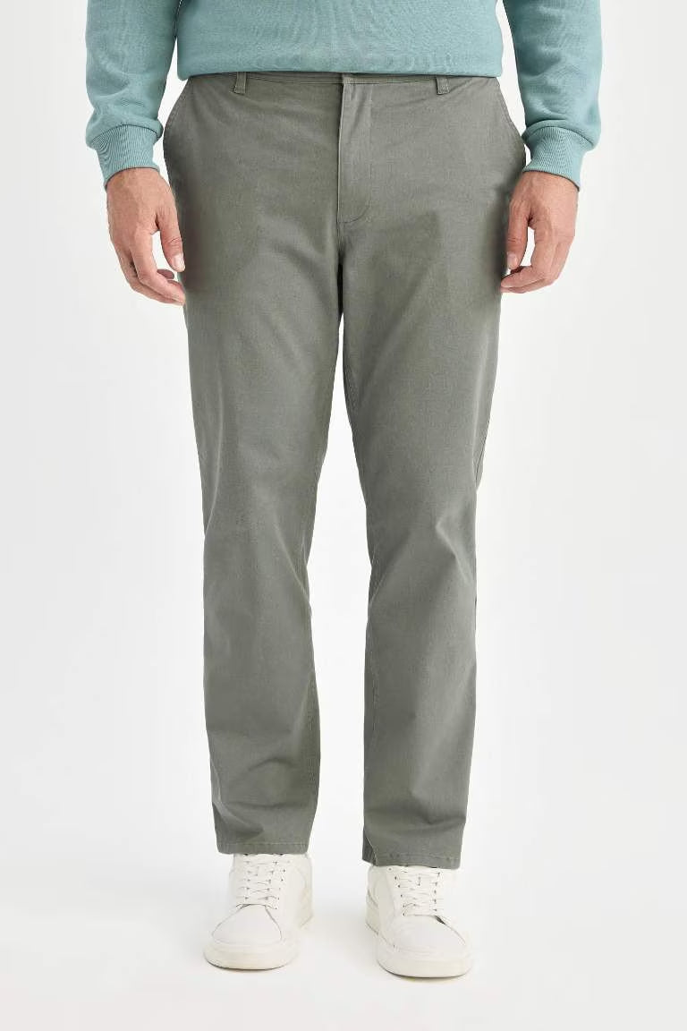 Regular Hem Trousers - - khaki