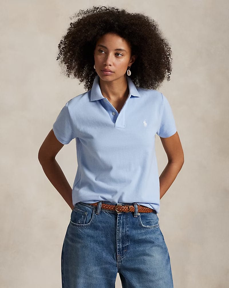 The Iconic Classic Fit Mesh Polo Shirt - - sky