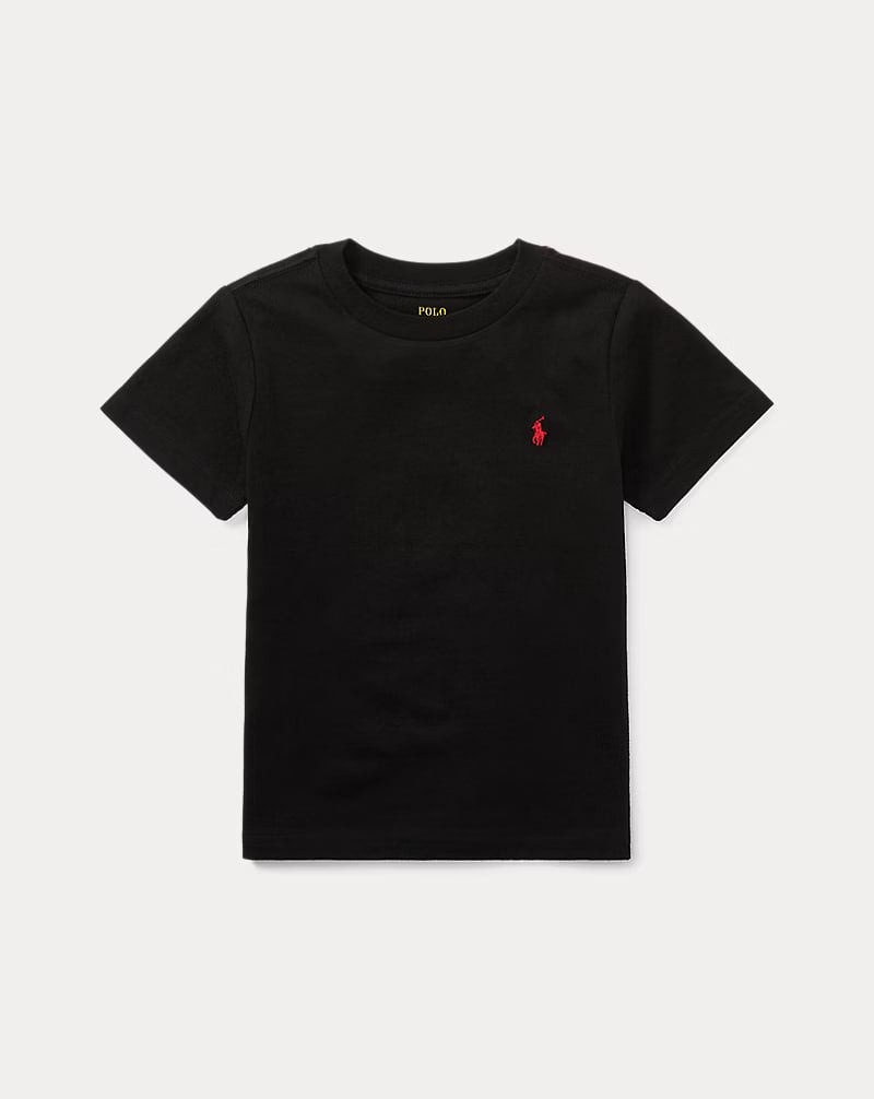 Cotton Jersey Crewneck Tee - - Black