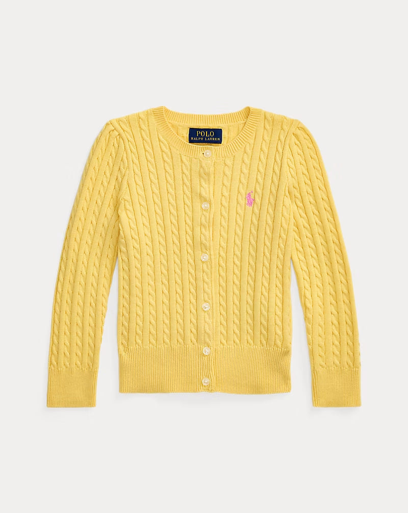 Mini-Cable Cotton Cardigan 2-6 - - Yellow