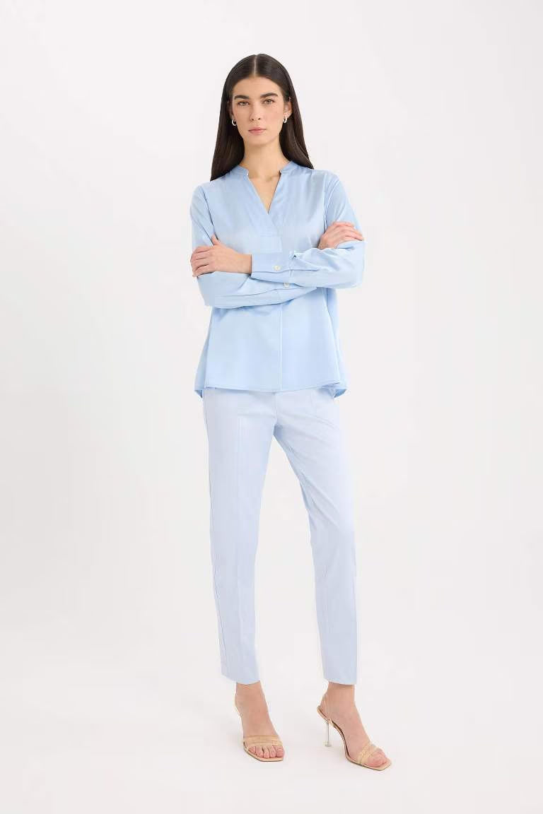 Valentina Sigaret Normal Waist Straight Leg Satin Trousers - - light lilac