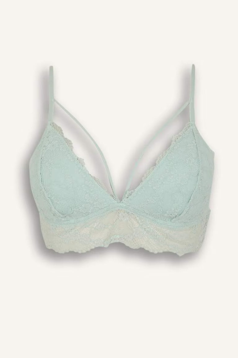 Fall in Love Padded Lace Red Bralette - - light mint