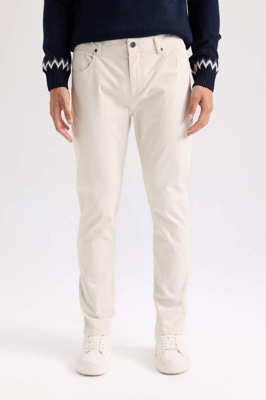 Super Skinny Hem Gabardine Trousers - - Beige