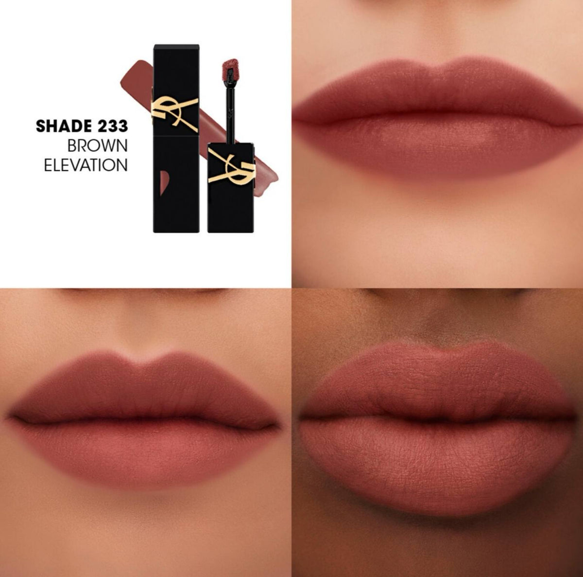 YVES SAINT LAURENT The Inks Blurring Matte Liquid Lip Stain - - 233 Brown Elevation