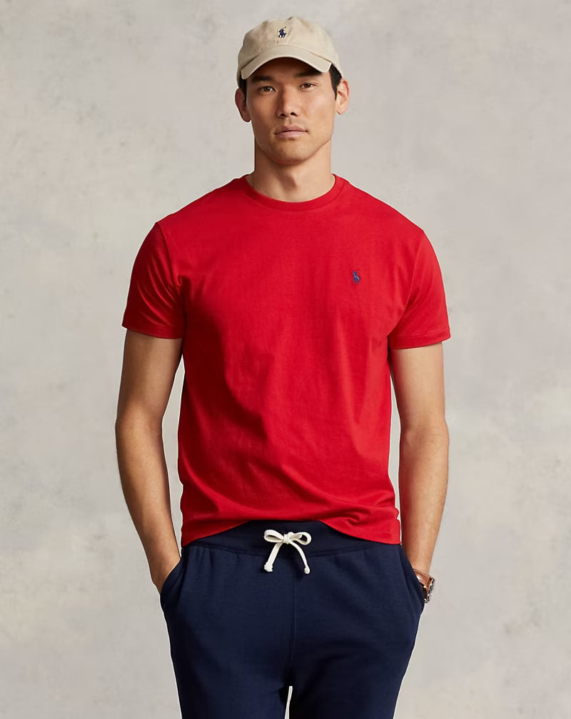 Jersey Crewneck T-Shirt - - Red