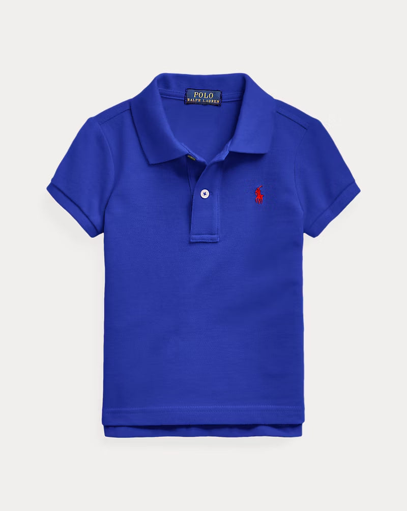 Cotton Mesh Polo Shirt 2-6 - - Royal blue