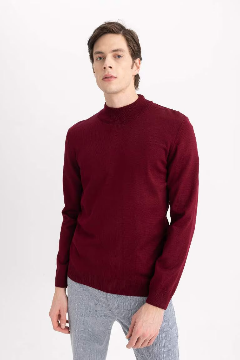 Slim Fit Pullover - - bordeaux